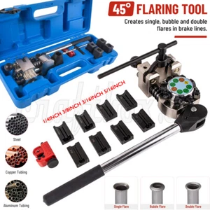 Single Bubble Double Flare Tool Brake Line Flaring Kit for Steel Copper Tube 45° - Picture 1 of 12