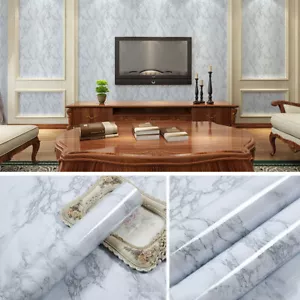 Marble Contact Paper Self Adhesive Peel & Stick Wallpaper PVC Kitchen Countertop - Picture 1 of 31