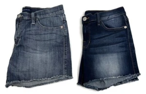 Rock & Republic Shorts Womens 12 Blue Hula Cut-Off Mid Rise Denim Lot of 2 - Picture 1 of 7