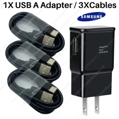 USB Fast Wall Charger Cube For SAMSUNG iPhone 15Plus 15 Pro Max Type USB C Cable - Image 1 of 4