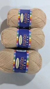 New Old Stock Posten 3 Herrschners 2-fädig afghanisches Garn beige je 220 Yards  - Bild 1 von 7