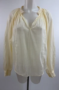 forte_forte Italy NWT Pale Yellow Cotton Silk Poet Blouse Shirt Tunic Size S - Picture 1 of 7