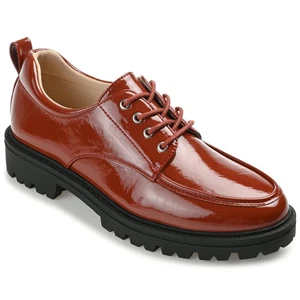 Journee Collection Mujer Zina Puntera Almendra Oxford Plana, Ladrillo Talla 9.5W - Imagen 1 de 4