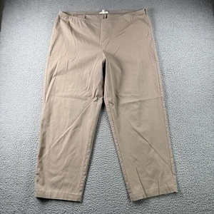 Eileen Fisher Pants Womens L Beige Side Zip Elastic Waist Stretch Casual Office - Picture 1 of 15