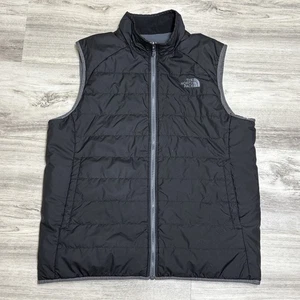 The North Face Trinity Reversible Vest Mens L Black Gray Fleece Zip Rated Warm - Picture 1 of 9