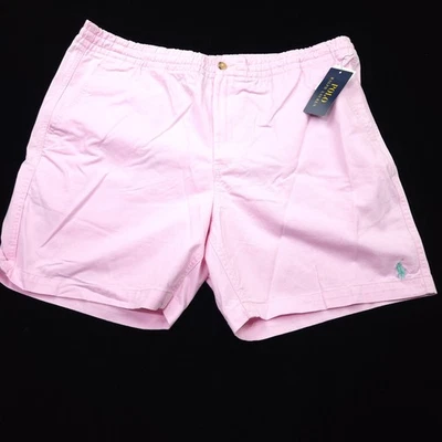 ¡TNM! PANTALONES CORTOS PARA HOMBRE POLO RALPH LAUREN -XL 38- ROSA ELÁSTICO -CORDÓN AQUA PONY Foto 1 de 4