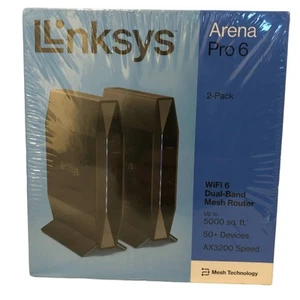 Linksys Arena Pro 6 WiFi Dual Band Mesh Router 2 Pack AX3200 System Brand - Picture 1 of 7