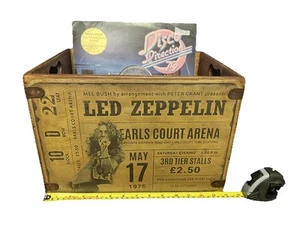 Retro Box 12" Vinyl LP Storage Box Led Zeppelin Concert Ticket May 1975 - Picture 1 of 20