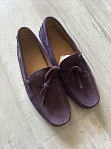 TODS Purple Suede Driver Loafers Bow Accent Shoes Flats Men’s Size 7