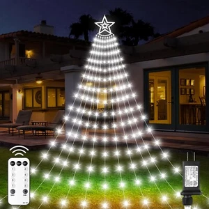 Christmas Decorations Star Lights Outdoor, 23ft 11 Strand 818 LED Waterfall T... - Picture 1 of 7
