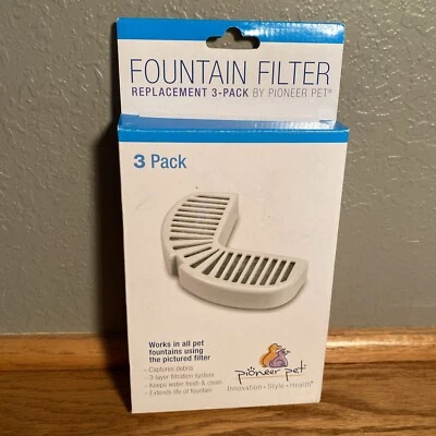 NUEVO Pioneer Fuente Mascota Repuesto Filtros de Agua Paquete de 3 Parte 3002 Perro Gato Foto 1 de 2