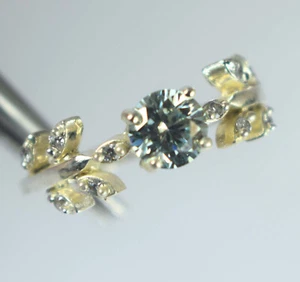Round Green Diamond Solitaire Ring 1.09 Ct/6 mm Certified Christmas Offer - Picture 1 of 7