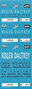 RARE / TICKET BILLET CONCERT - ROGER DALTREY : LIVE A NANCY FRANCE 1995 THE WHO - Picture 1 of 4