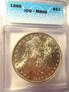 1886 MORGAN SILVER DOLLAR ICG MS66 - Picture 1 of 4