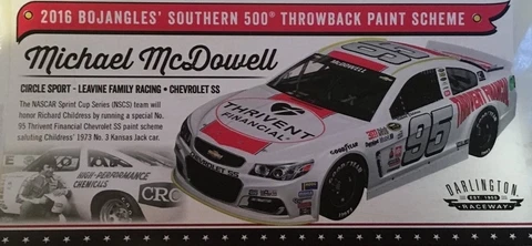 2016 MICHAEL MCDOWELL "RICHARD CHILDRESS DARLINGTON" NASCAR SPRINT CUP POSTCARD Cover