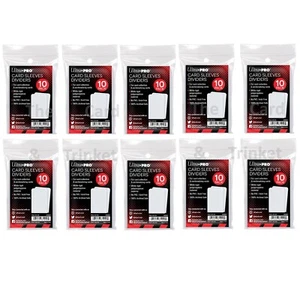 100 Ultra PRO Trading Card Dividers White Semi-Rigid Sleeves Index 10x 10ct - Picture 1 of 5