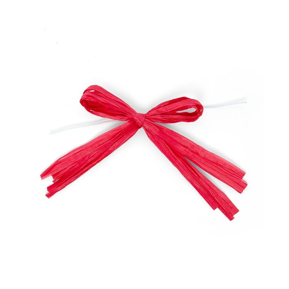 Red Pre-Tied Raffia Bows With Wire Ties - 4in. - 12 Pieces/Pkg. (pm4824112) - Image 1 of 1