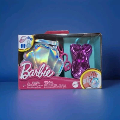 Conjunto de Ropa Barbie Temática de Playa con Traje de Baño y Accesorios para Muñecas Iridiscente Foto 1 de 4