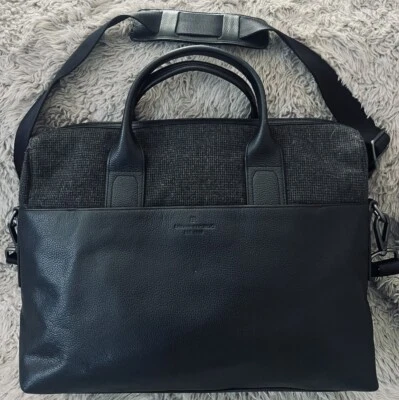 Bolso de Trabajo BANANA REPUBLIC Cuero Lona Grande HOMBRO Antiguo Plateado Herrajes Foto 1 de 4