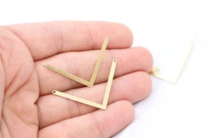 Chevron V Shape Pendant 4x40mm Stamping Blank Raw Brass DIY Necklace Brass USA - Picture 1 of 1