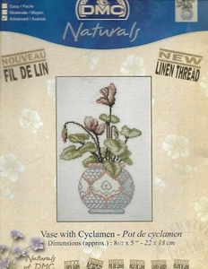 FREE SHIPPING! SALE! "VASE WITH CYCLAMEN"!! DMC XSTITCH KIT!! - Foto 1 di 1