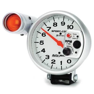 Auto Meter Sport Comp Pedestal Silver 5'' Inch Tachometer 0-10,000 RPM - Picture 1 of 1