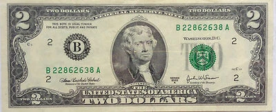 USA 2003 Series $2 note B 22862638 A - Image 1 of 2
