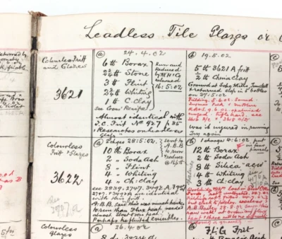 Furnival Pottery Glaze Handwritten Research Log Book Diary 1902-1922 Custom Box  - Image 1 of 4