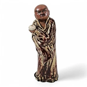 Antigüedad Chino Shiwan Objetos Monje Figura, Hand-Formed Cerámica, C. 1880-1940 - Picture 1 of 13