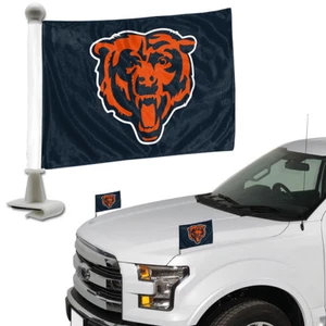 Chicago Bears Set of 2 Ambassador Style Car Flags - Trunk, Hood  - Picture 1 of 2