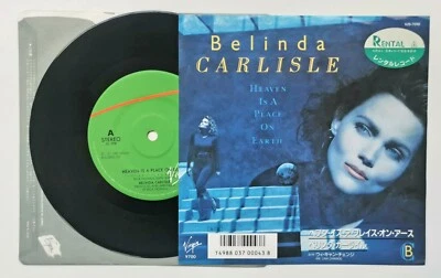 BELINDA CARLISLE 7" Heaven Is A Place On Earth JAPANESE VINYL Single 1988 Mint - - Image 1 of 4