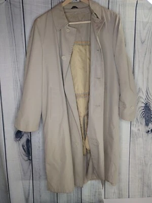 Oleg Cassini Vintage All Weather Mens Tan Trench Coat Size 42R Thermolite Liner - Image 1 of 4