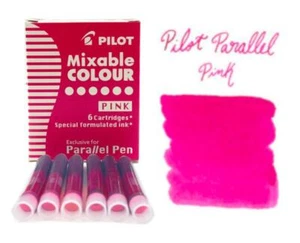 Pluma de caligrafía fuente paralela Pilot - cartuchos de tinta IC-P3 - tinta rosa - Imagen 1 de 3