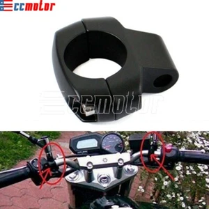 Universal Black Motorcycle Handlebar Mirror Mount 25mm 1" Stainless Steel Clamp - Picture 1 of 8