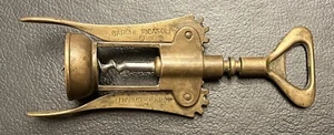 Vintage Italian brass Barone Ricasoli CORKSCREW/ bottle opener *barware decor - Picture 1 of 4