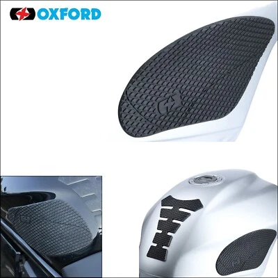 Empuñaduras laterales de silicona para tanque de motocicleta Oxford universales para motocicleta negras Foto 1 de 4