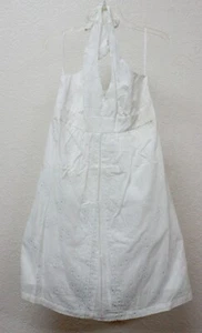 JONATHAN MARTIN LADIES WHITE EYELET HALTER DRESS SIZE 8P NEW WITHOUT TAGS - Picture 1 of 3