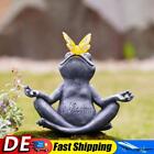 Yoga Frog Statue Solar Light Zen Buddha Frog Figurine Light Resin for Patio Lawn