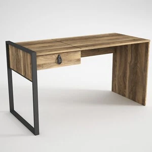Computertisch Schreibtisch Bürotisch Arbeitstisch Metall Holz Schublade 4012 - Bild 1 von 5