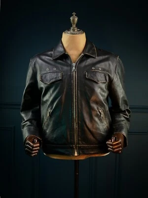 Vintage 80s Chevignon Highwayman Single Rider Biker Motorcycle Leather Jacket“L” - Image 1 of 4