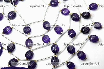 4 pares de cuentas de tambor de lujo para tallar amatista 100 % natural, tamaño-9x11 mm Foto 1 de 4