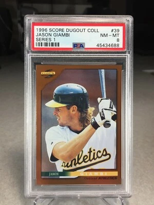 1996 Score Dugout Collection Jason Giambi #39  PSA 8  POP 1 (none graded higher) - Изображение 1 из 2