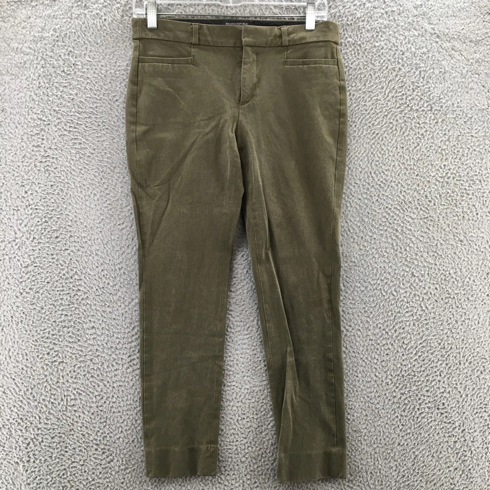 Брюки женские Banana Republic Sloan Chino 4 (фактические 30x25) зеленые с заниженной талией на молнии Fly - Изображение 1 из 4