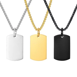 Halskette Anhänger Dog Tag Edelstahl 55 cm Kette Damen Herren Schmuck Geschenk - Bild 1 von 10