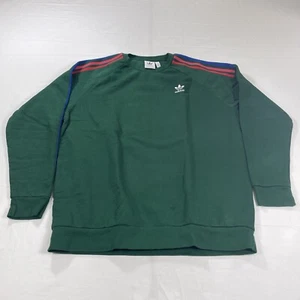 Adidas Men's XL Sweatshirt Adicolor 3D Trefoil Crewneck 3 Stripes Green GF0224 - Picture 1 of 19