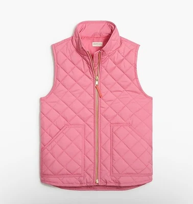 ¡Nuevo! Chaleco J.Crew Niñas’ Edredón Cremallera Frontal Rosa Flamenco Talla L Foto 1 de 4