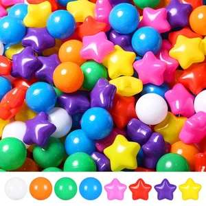 Star Ball Pit Balls for Toddlers - 100 Count Star Balls Different Shapes, Non... - Picture 1 of 8