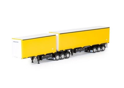 1:50 T-Liner B-Double Trailer -- Yellow/Black -- Drake Truck ZT09359 - Image 1 of 4