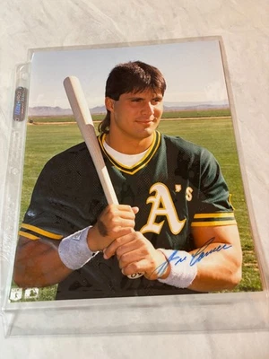 jose canseco oakland a's star outfielder 8x10 color autographed photo.  Sharp! - Image 1 of 3