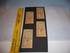 4 Mets Ticket Stub Mr Met Logo MLB 27.07.1968 auf eine Sammelalbumseite geklebt - Bild 1 von 4